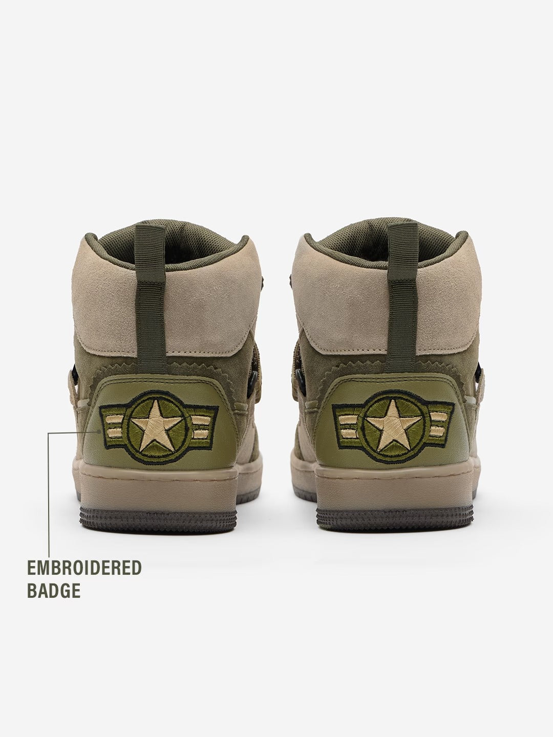 Shoevy Olive Green Suede Mid-Top Sneakers | Premium Street Shoes