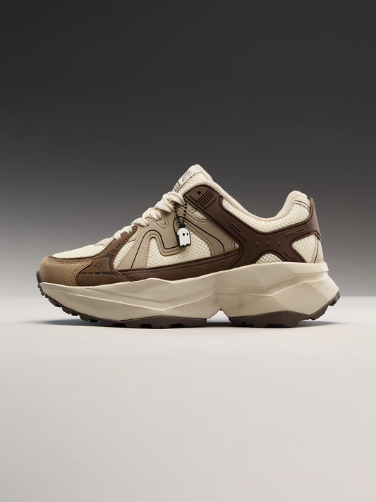 Shoevy Beige Chunky Sneakers | Cushioned Outdoor Lifestyle Shoes