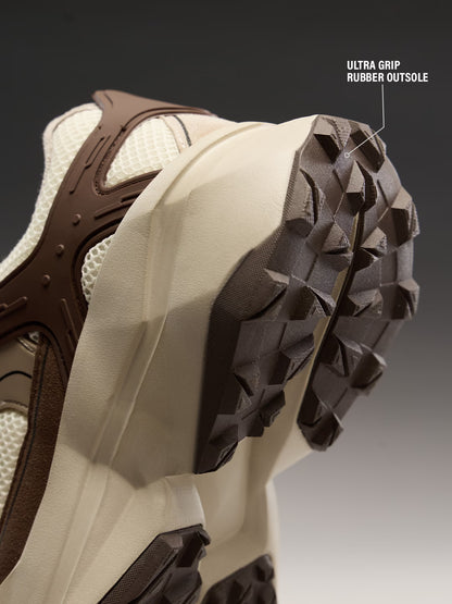 Shoevy Beige Chunky Sneakers | Cushioned Outdoor Lifestyle Shoes