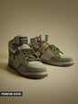 Shoevy Olive Green Suede Mid-Top Sneakers | Premium Street Shoes