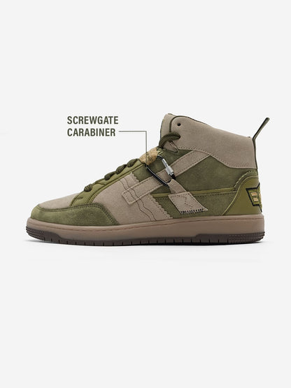 Shoevy Olive Green Suede Mid-Top Sneakers | Premium Street Shoes