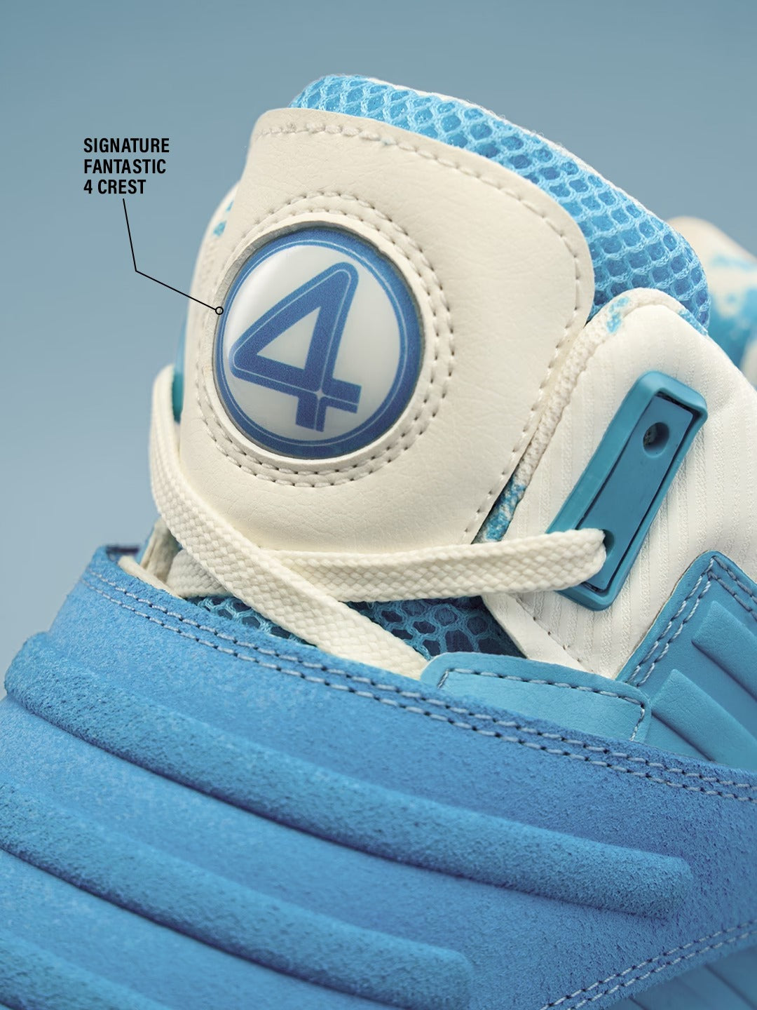 Shoevy Blue & White Chunky Sneakers | Strap Cushioned Street Shoes