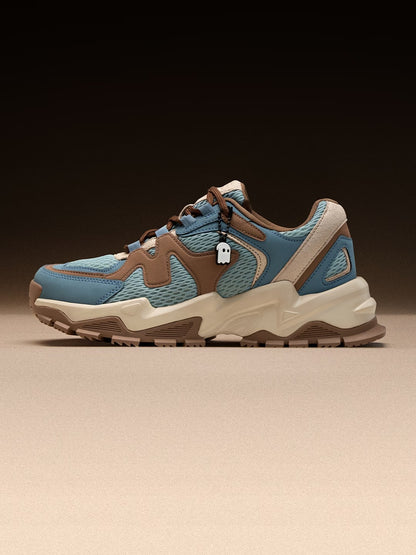 Shoevy Blue & Brown Chunky Sneakers | Outdoor Lifestyle Street Shoes