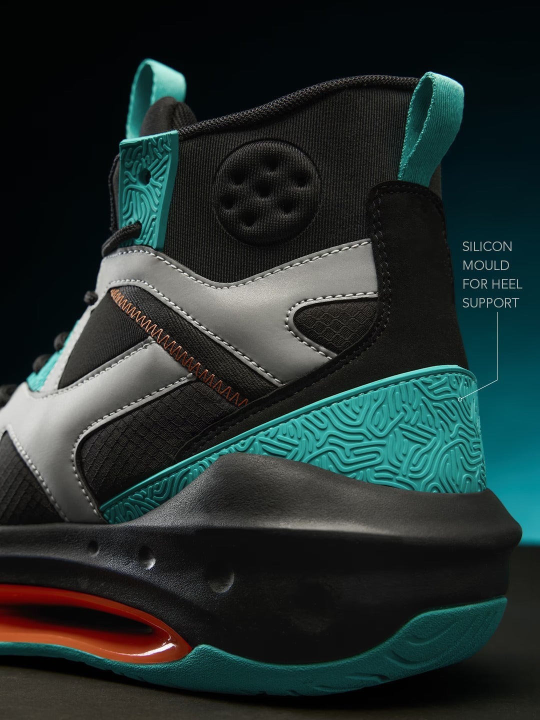 Shoevy Black & Teal High-Top Performance Sneakers | Futuristic Street Shoes