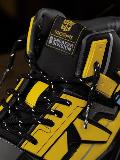 Shoevy Yellow & Black High-Top Sneakers | Industrial Street Style Shoes