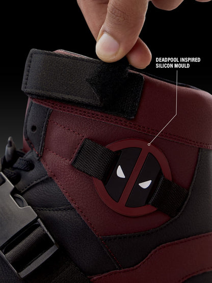 Shoevy Burgundy High-Top Sneakers | Strap & Lace Street Shoes