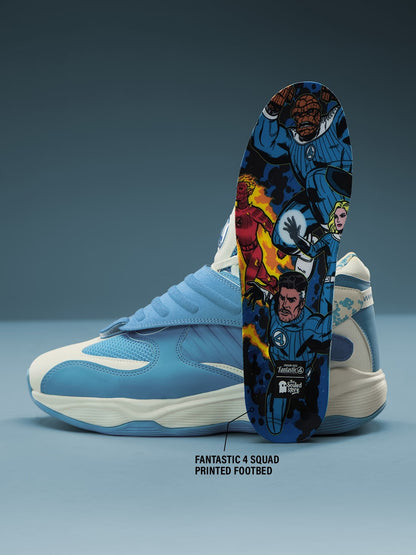 Shoevy Blue & White Chunky Sneakers | Strap Cushioned Street Shoes