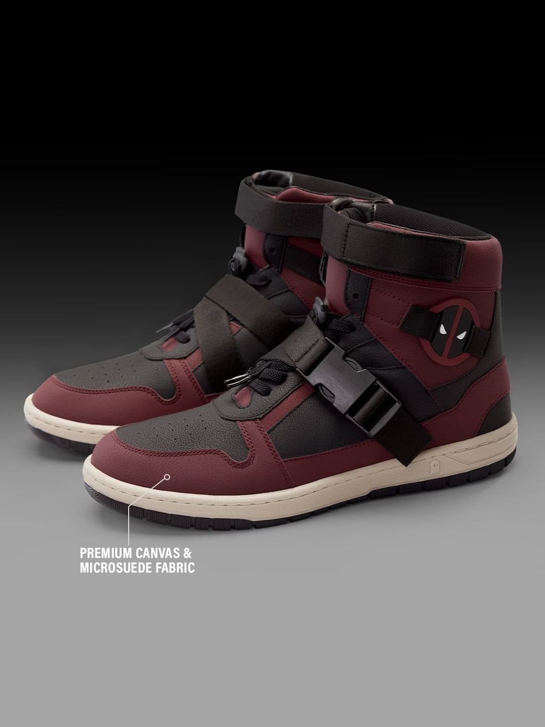 Shoevy Burgundy High-Top Sneakers | Strap & Lace Street Shoes