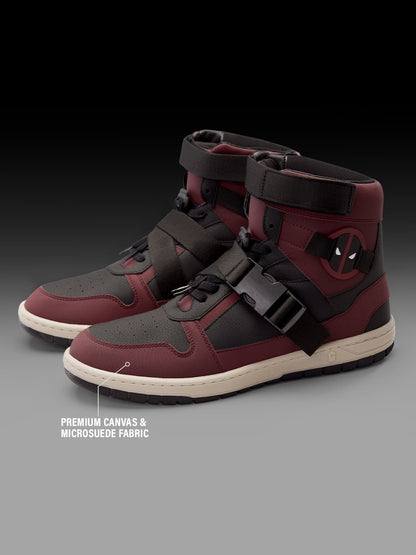 Shoevy Burgundy High-Top Sneakers | Strap & Lace Street Shoes