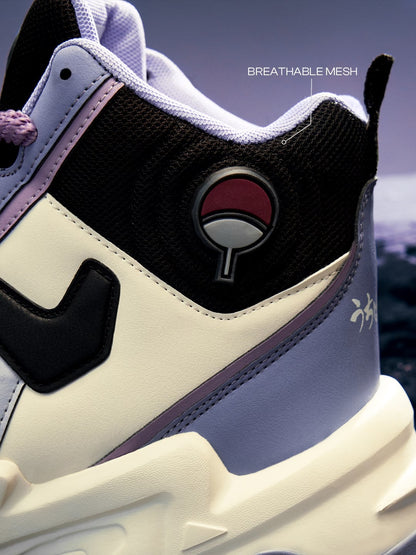 Shoevy Cream, Black & Lavender Chunky Sneakers | Street Lifestyle Shoes