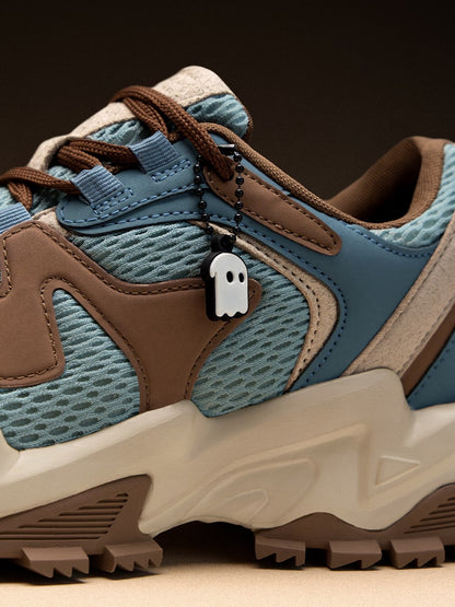 Shoevy Blue & Brown Chunky Sneakers | Outdoor Lifestyle Street Shoes