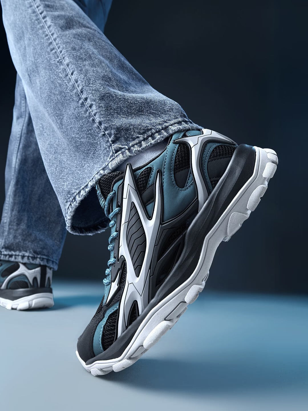 Shoevy Black & Blue Performance Sneakers | Outdoor Trail Lifestyle Shoes