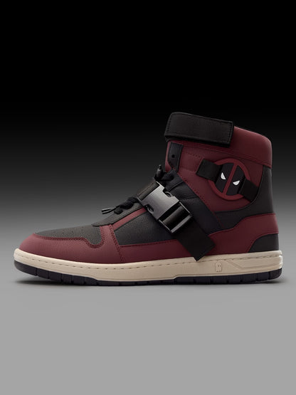 Shoevy Burgundy High-Top Sneakers | Strap & Lace Street Shoes