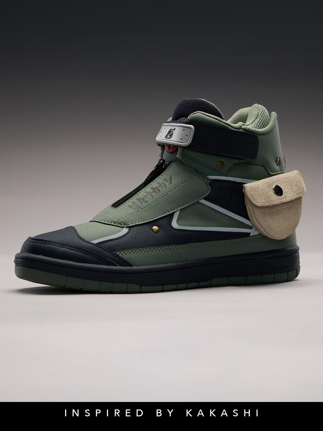 Shoevy Dark Green High-Top Utility Sneakers | Strap Street Outdoor Shoes