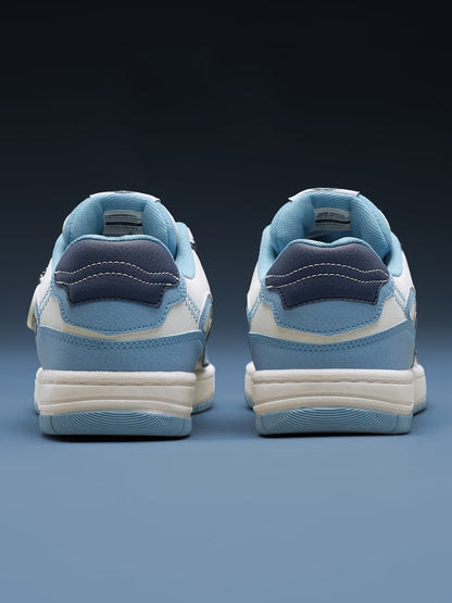 Shoevy Blue & White Low-Top Sneakers | Casual Street Style Shoes