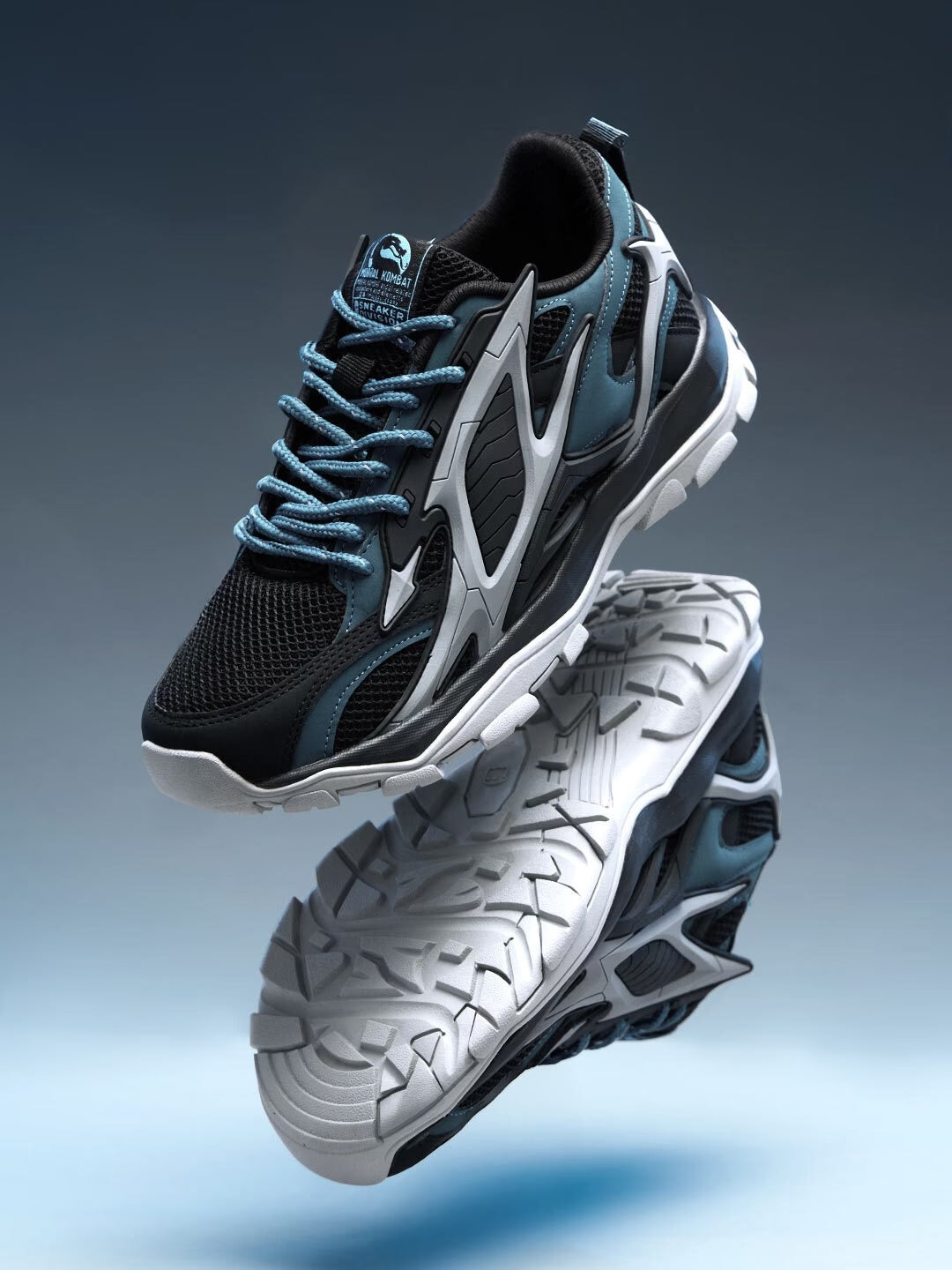 Shoevy Black & Blue Performance Sneakers | Outdoor Trail Lifestyle Shoes