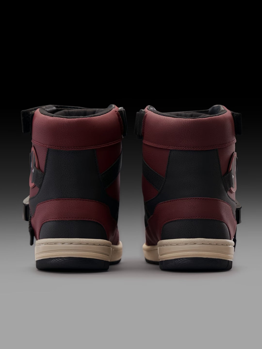 Shoevy Burgundy High-Top Sneakers | Strap & Lace Street Shoes