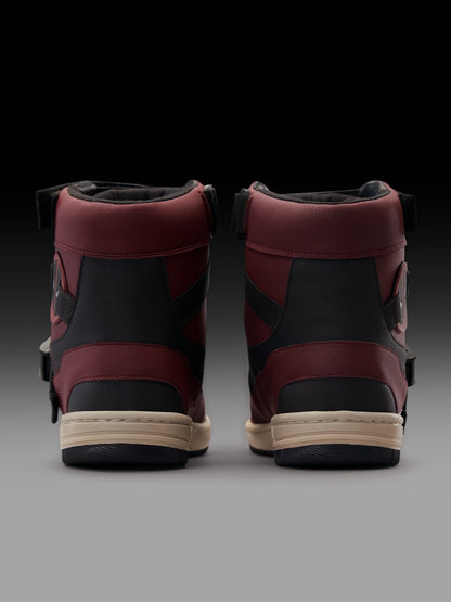 Shoevy Burgundy High-Top Sneakers | Strap & Lace Street Shoes