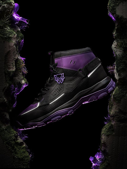 Shoevy Black & Purple High-Top Sneakers | Futuristic Street Shoes