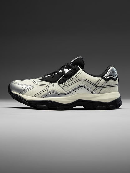 Shoevy Cream & Black Low-Top Sneakers | Retro Lifestyle Street Shoes