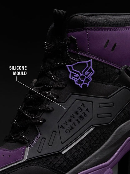 Shoevy Black & Purple High-Top Sneakers | Futuristic Street Shoes