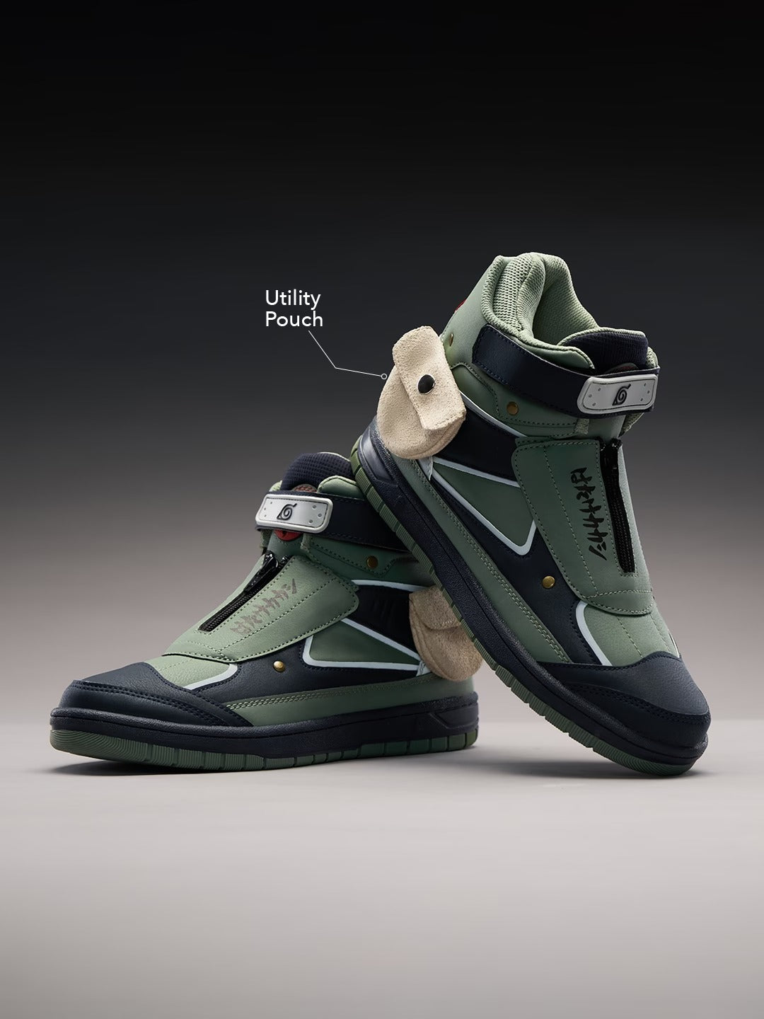 Shoevy Dark Green High-Top Utility Sneakers | Strap Street Outdoor Shoes
