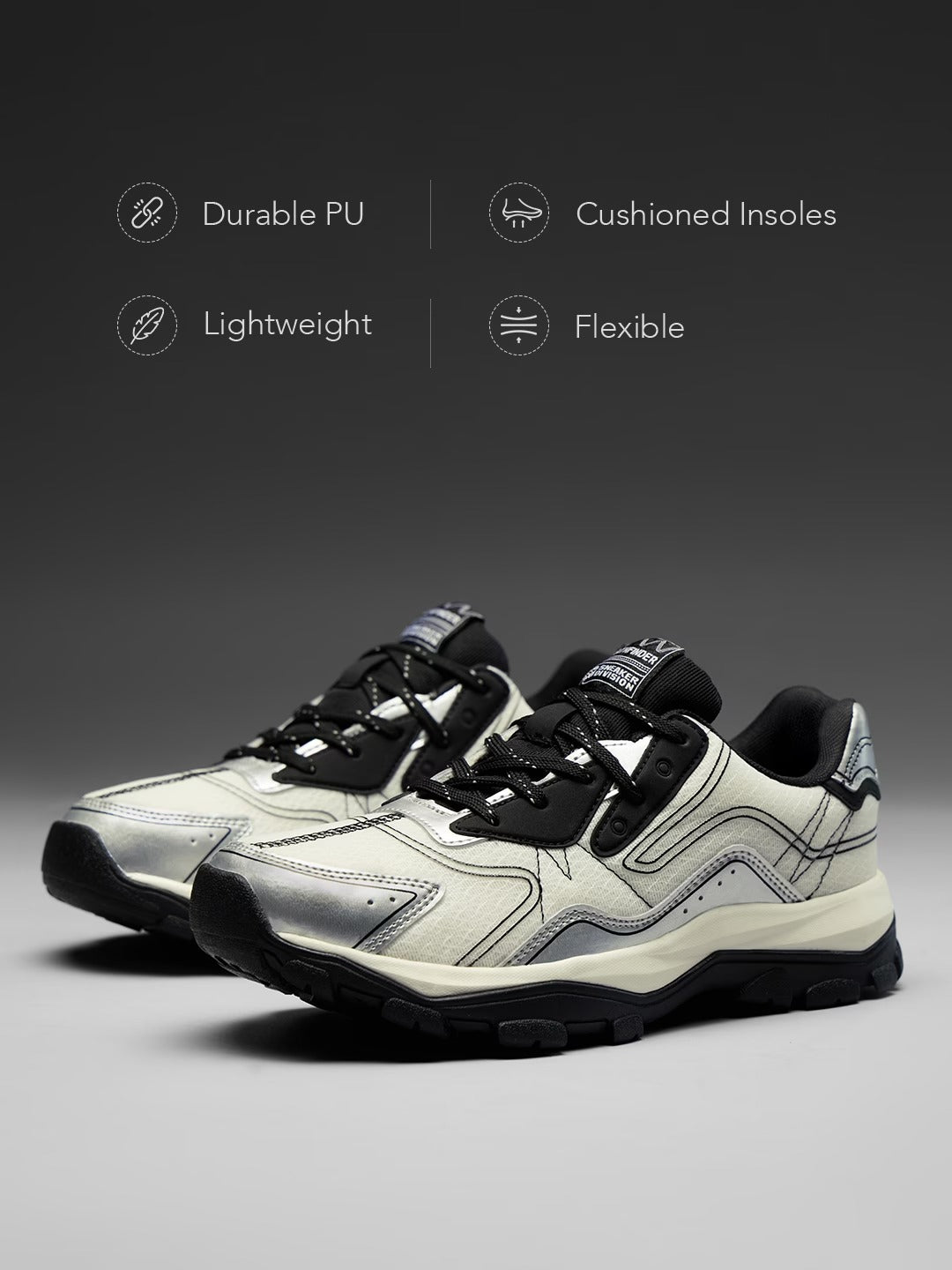 Shoevy Cream & Black Low-Top Sneakers | Retro Lifestyle Street Shoes