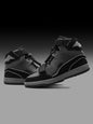 Shoevy Black High-Top Street Sneakers | Strap & Lace Urban Skate Shoes