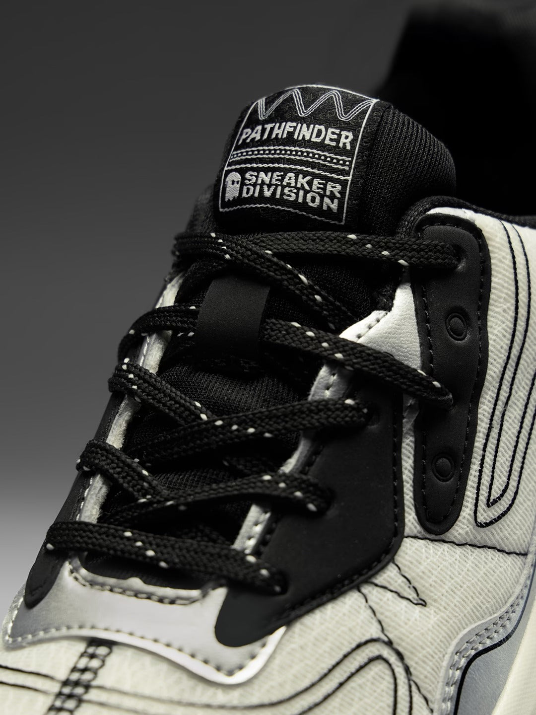 Shoevy Cream & Black Low-Top Sneakers | Retro Lifestyle Street Shoes