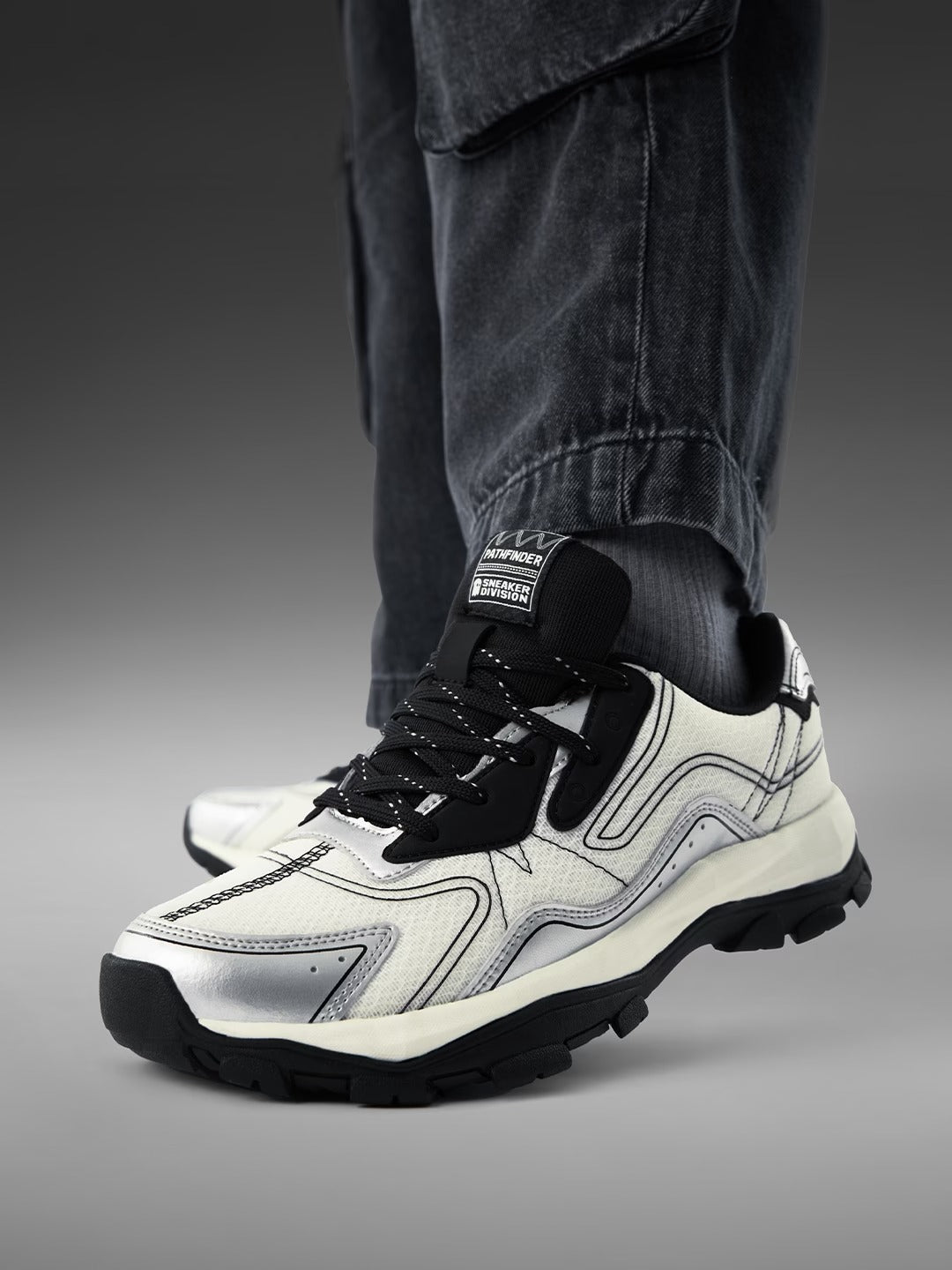 Shoevy Cream & Black Low-Top Sneakers | Retro Lifestyle Street Shoes