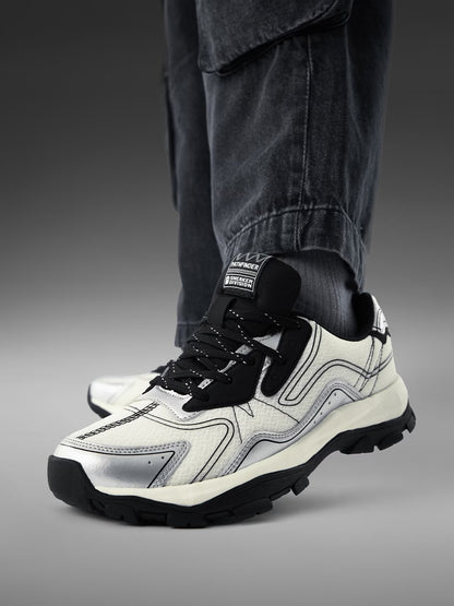 Shoevy Cream & Black Low-Top Sneakers | Retro Lifestyle Street Shoes