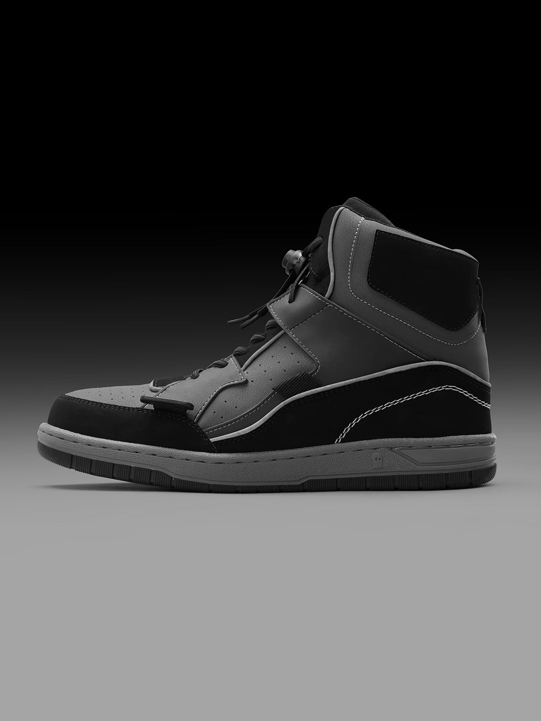 Shoevy Black High-Top Street Sneakers | Strap & Lace Urban Skate Shoes