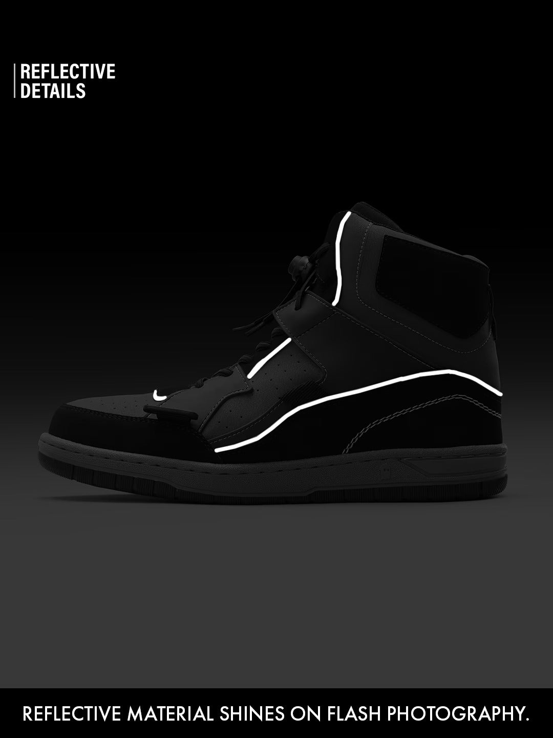 Shoevy Black High-Top Street Sneakers | Strap & Lace Urban Skate Shoes