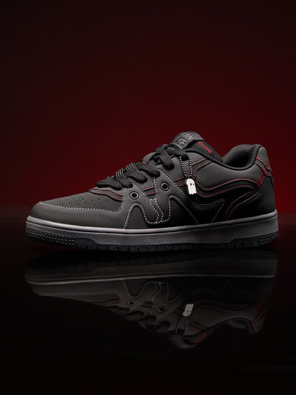 Shoevy Black Low-Top Sneakers | Red Stitch Casual Street Shoes