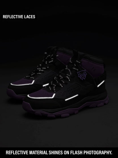 Shoevy Black & Purple High-Top Sneakers | Futuristic Street Shoes