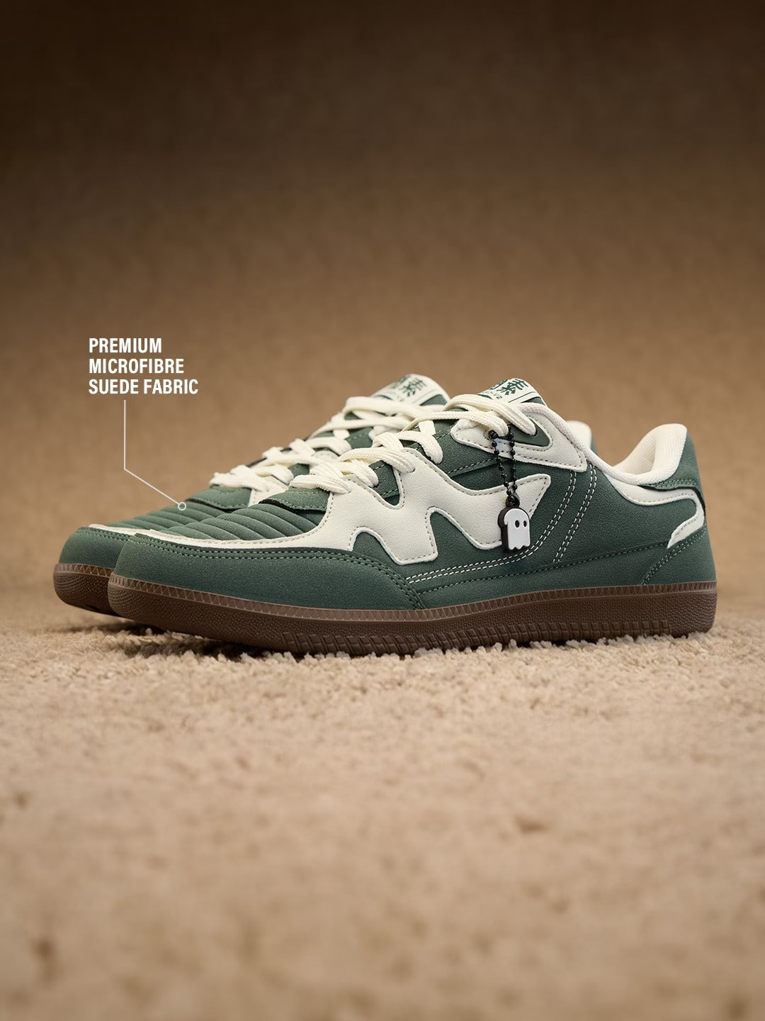 Shoevy Green & Cream Low-Top Sneakers | Casual Lifestyle Shoes