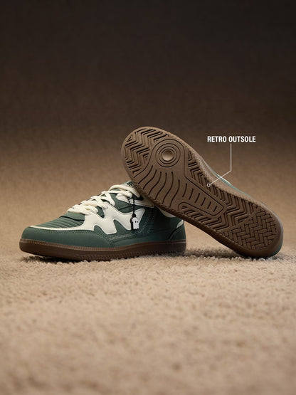 Shoevy Green & Cream Low-Top Sneakers | Casual Lifestyle Shoes