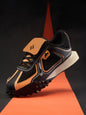 Shoevy Black & Orange Performance Sneakers | Cushioned Sport Street Shoes