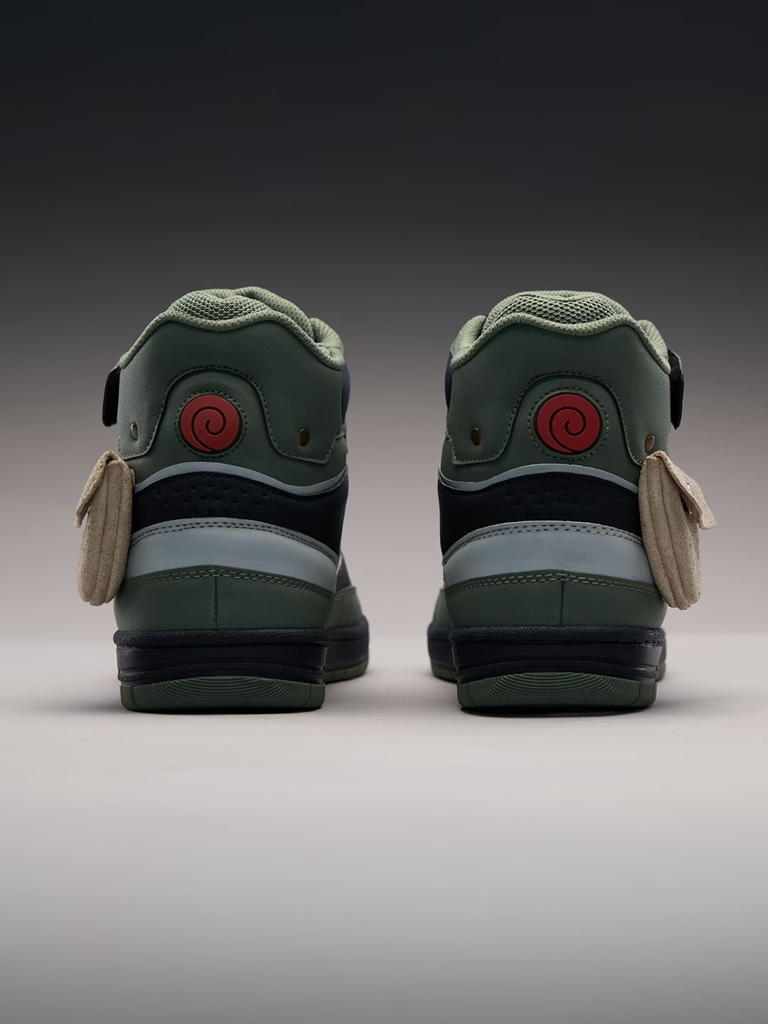 Shoevy Dark Green High-Top Utility Sneakers | Strap Street Outdoor Shoes