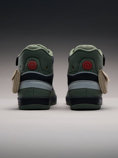 Shoevy Dark Green High-Top Utility Sneakers | Strap Street Outdoor Shoes